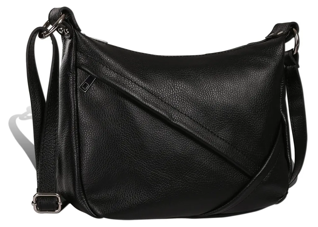 Grand sac bandoulière noir Toscanto 35 cm avec compartiments zippés
