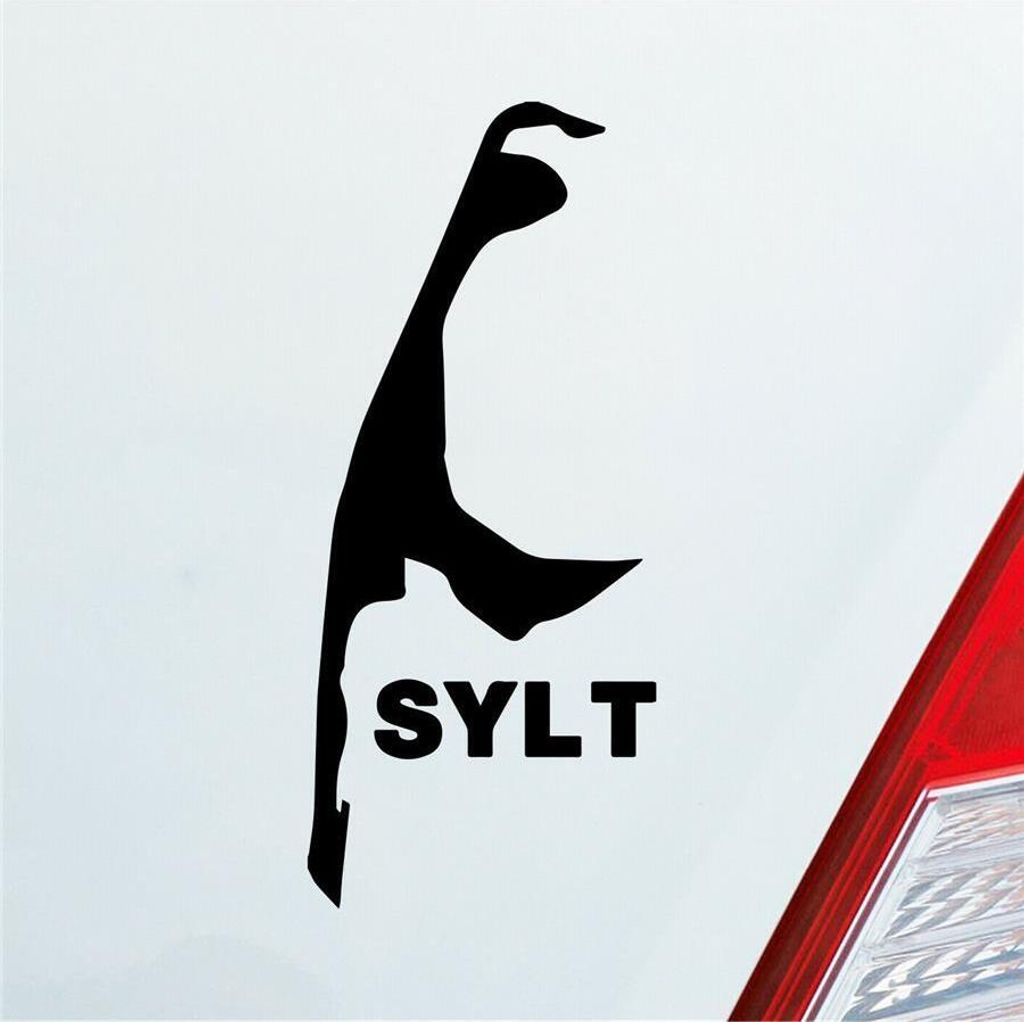 Auto Aufkleber Sylt Spaß Insel Luxus Germany Deutschland 10x4,5 cm Schwarz Matt Sticker Heckscheibenaufkleber