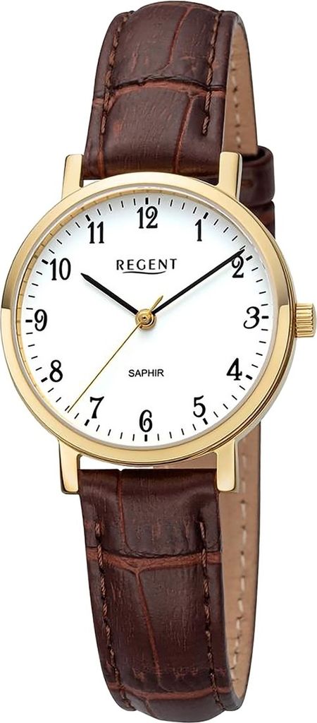 Regent Leder Damen Uhr Armbanduhr Quarz braun Lederarmband D2URF1428