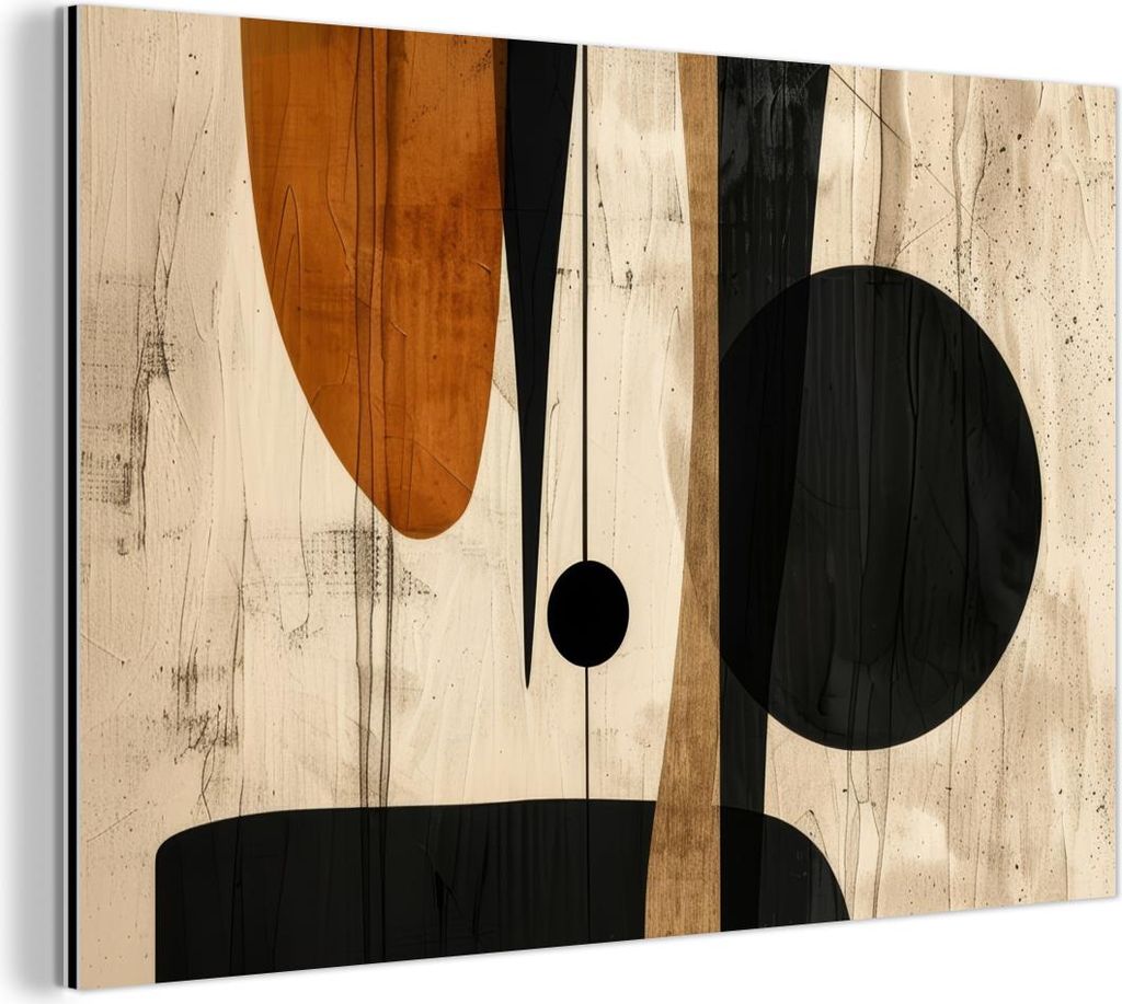 MuchoWow Wanddekoration Metall Metallbild Wandkunst 30x20 cm Abstrakt - Kunst - Formen - Modern MuchoWow Aluminium Gemälde - Aluminiumgemälder