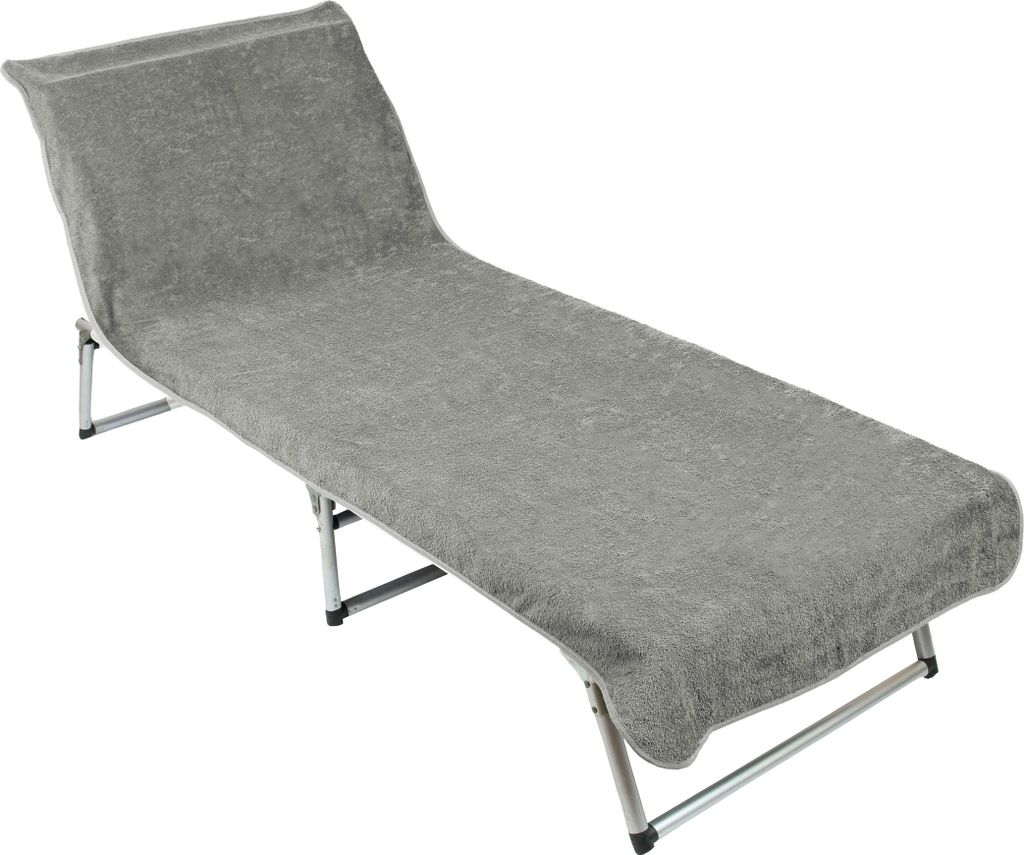 Liegenbezug Frottee für Gartenliege, 100% Baumwolle, 75x215 cm, hellgrau