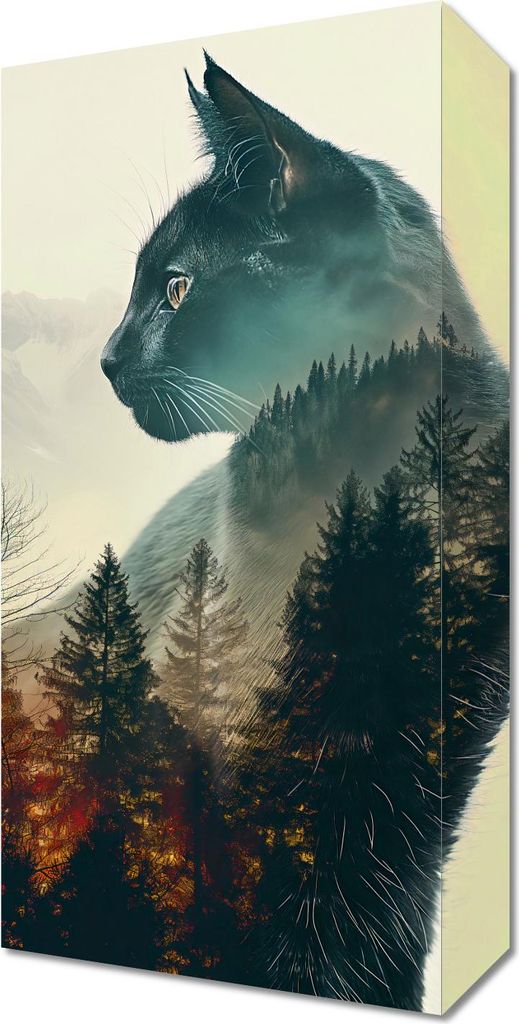 Bild 20x40cm Katzengeist des Waldes