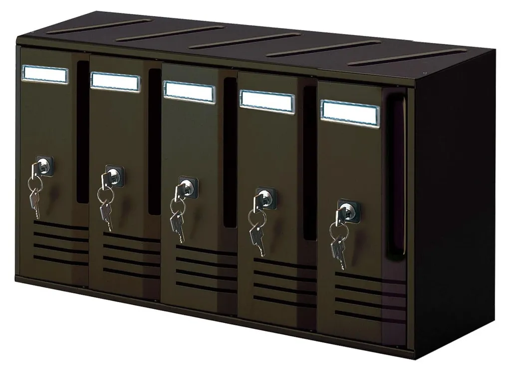 Boîte aux lettres verticale 5 compartiments Alubox Cubo fonte 52cm