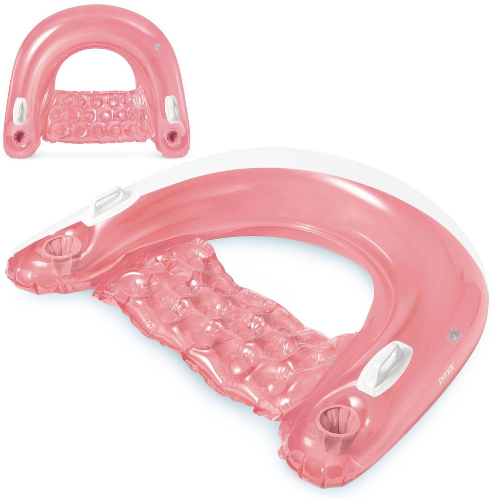 Schwimmstuhl mit Griffen 147 x 99 cm rosa INTEX 58859 Produktbild 