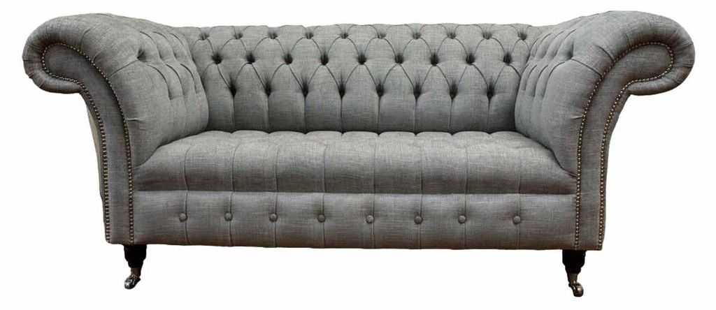 Chesterfield Zweisitzer Couch Polster Sofa Textil Couchen Stoff Luxus
