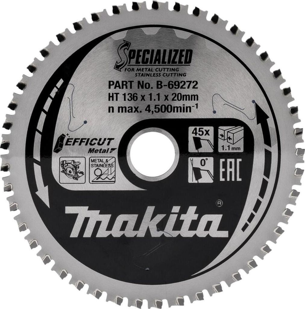 Makita EFFICUT Sägeblätter für Metall 136 x 20 mm - 45 Zähne