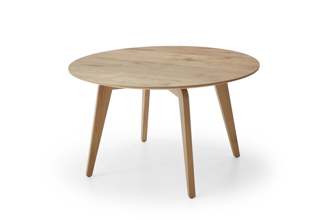 Esstisch Erik Rund 130x130 Wildeiche Schweizer Kante