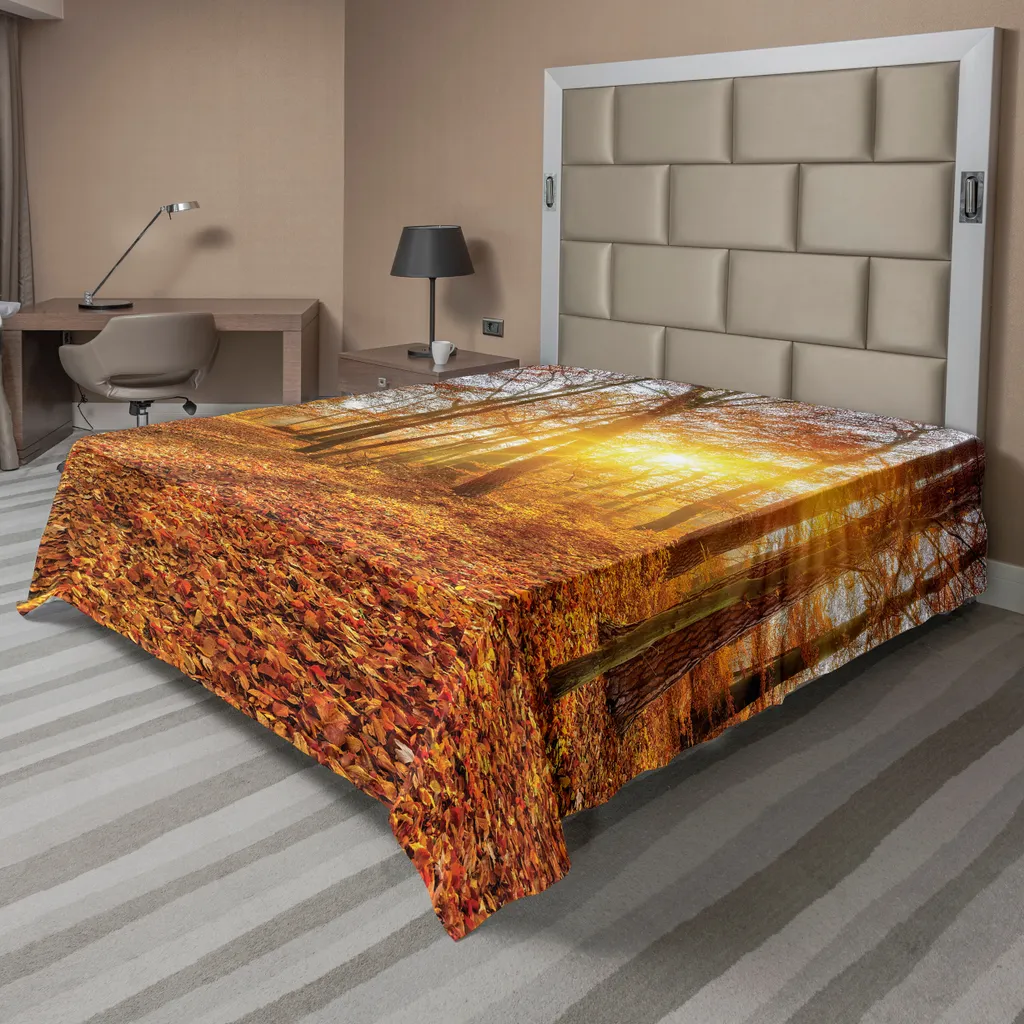 Drap plat décoratif Paysage de Forêt brumeuse - Linge de lit 260x228