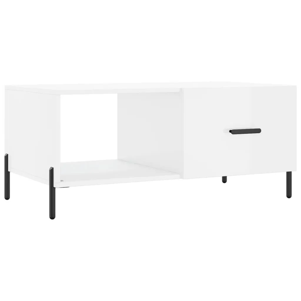 Tavolino Bianco Lucido 90x50x40 cm: Design Moderno per Salotto Minimal