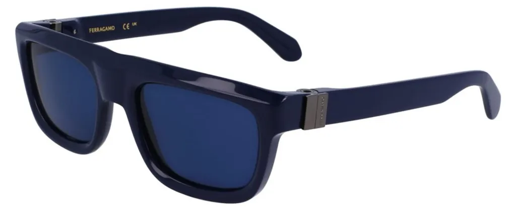 Lunettes Ferragamo SF2009S 414 en Acétate Bleu avec Finitions Premium