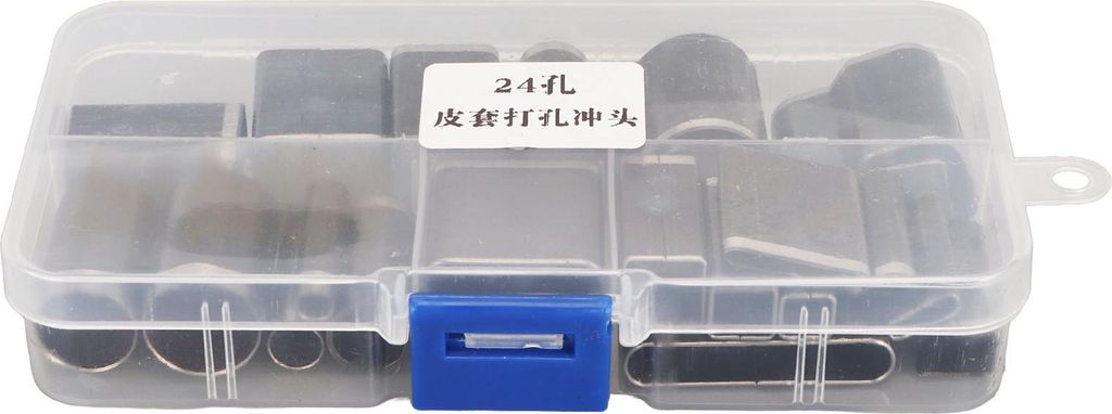 24 Stück Hohlstanzer aus Hartstahl, verschiedene Stile, in Box verpackt, Leder für Stoff, Ton, DIY-Gürtel