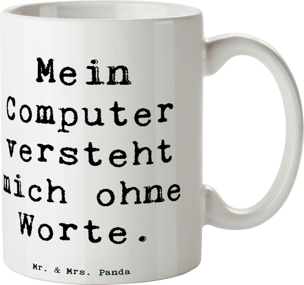 Mr. & Mrs. Panda Becher Spruch Verständnisvoller Softwareentwickler - Weiß - Geschenk, Kaffeebecher, handgefertigte Geschenke, Verständnis, Prog...