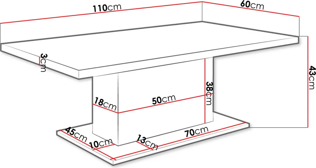 Table basse MRUNIA aspect Chêne de Lefkas avec finition texturée premium