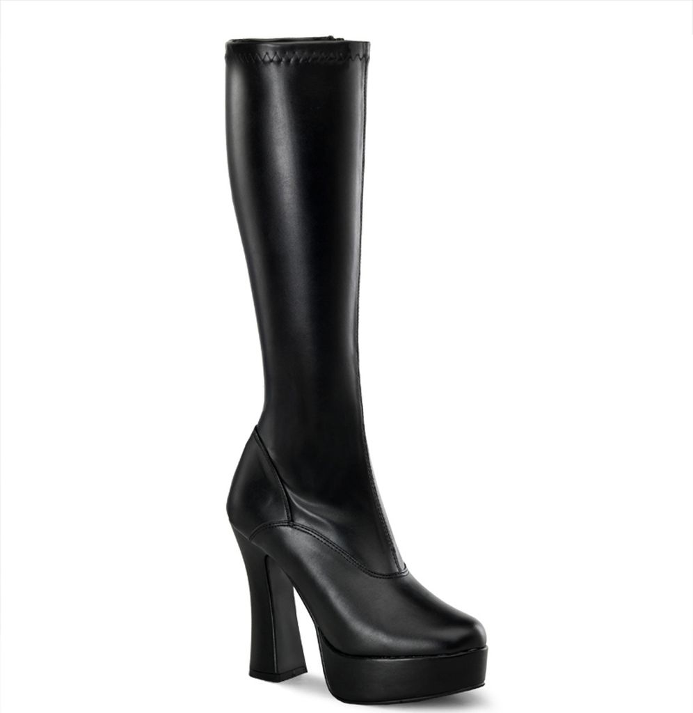 ELECTRA-2000Z Damen Boots von Pleaser, Schwarz Leder , EU 44, US 14