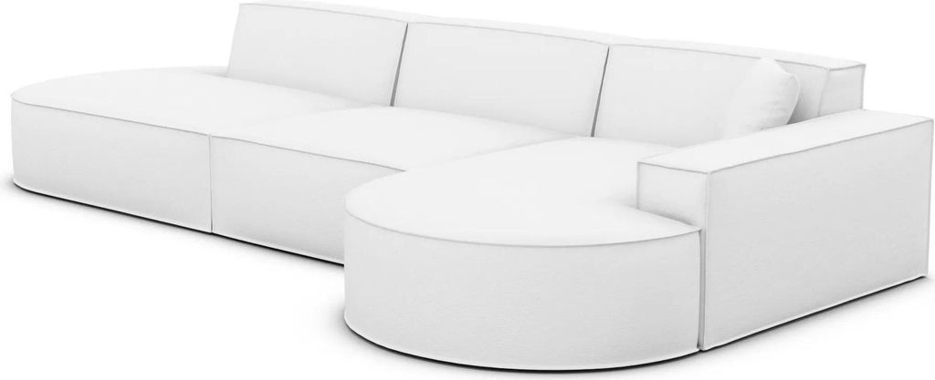 Echtleder L-Form Lounge Sofa Brevia Weiß Rechts