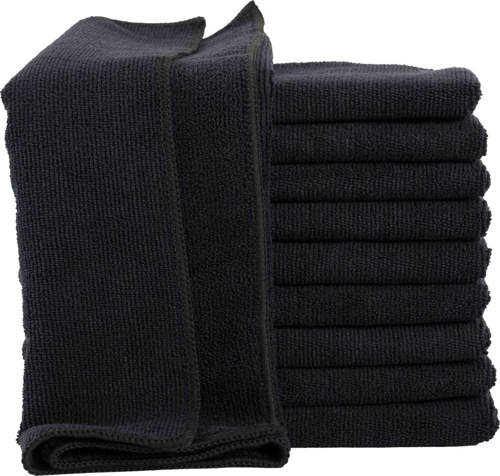 Mikrofaser Reinigungstücher Putzlappen Putztücher Mikrofasertücher 40x40 cm, Farbe:schwarz, Größe:50er Pack / 40x40 cm