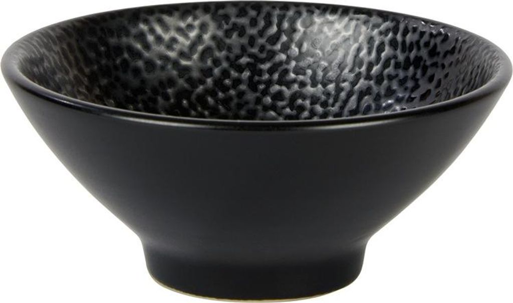Kaori Dippschale Rochen-Optik schwarz / metallic, H 4,1 cm D 10 cm, Stoneware