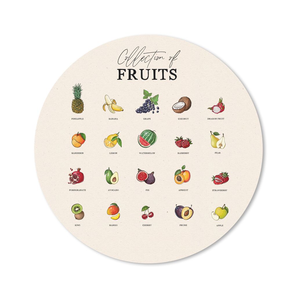 MuchoWow Mauspad Mousepad Obst - Lebensmittel - Küche 40x40 cm - Mousepads - Maus Mat - Pad - Mausunterlage - Schreibtisch Accessoires