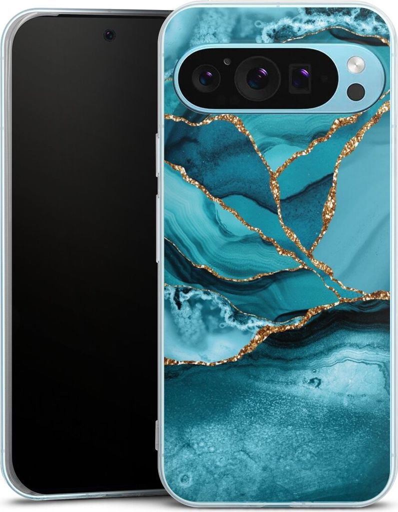 DeinDesign Handyhülle für Google Pixel 9 Pro XL Silikon Hülle Case Smartphone Schutzhülle Edelstein Glitzer Look Marmor