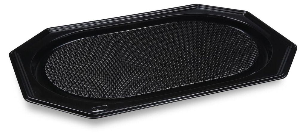 10x Catering-Platte rPET oval schwarz 54 x 36 cm Produktbild 