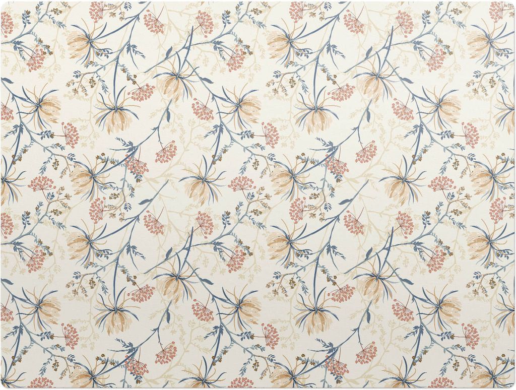 Vintage-Blumenmuster – Bodenschutzmatte – Stuhlunterlage 120x90 cm – Rutschfest – Hartbodenmatte