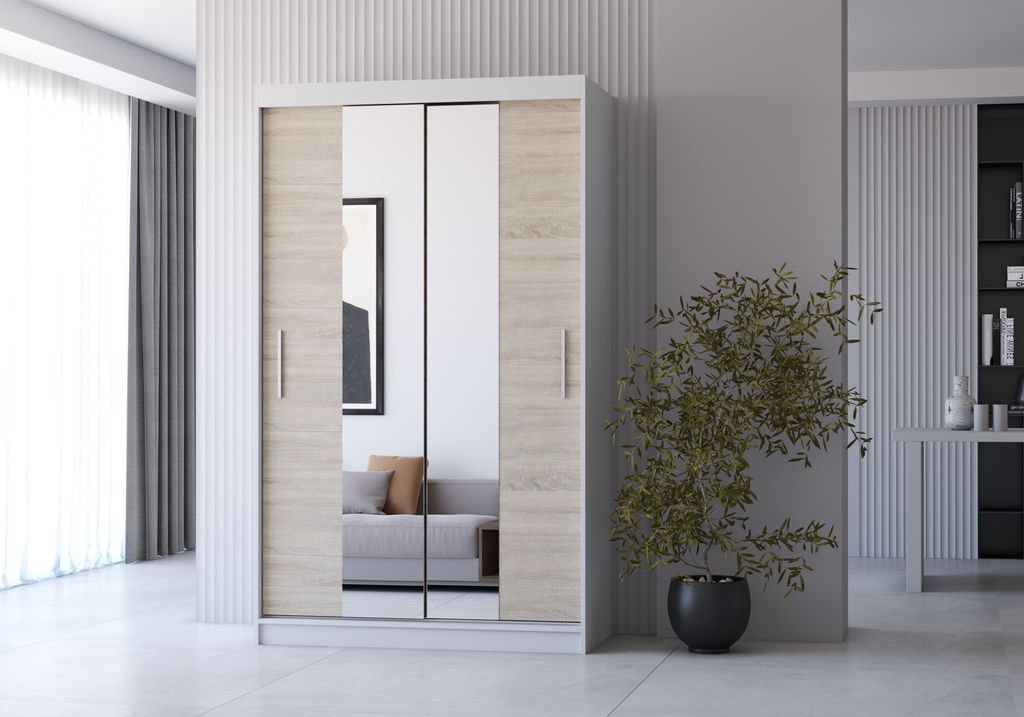 Schwebetürenschrank Kleiderschrank Schrank 120cm Produktbild 8