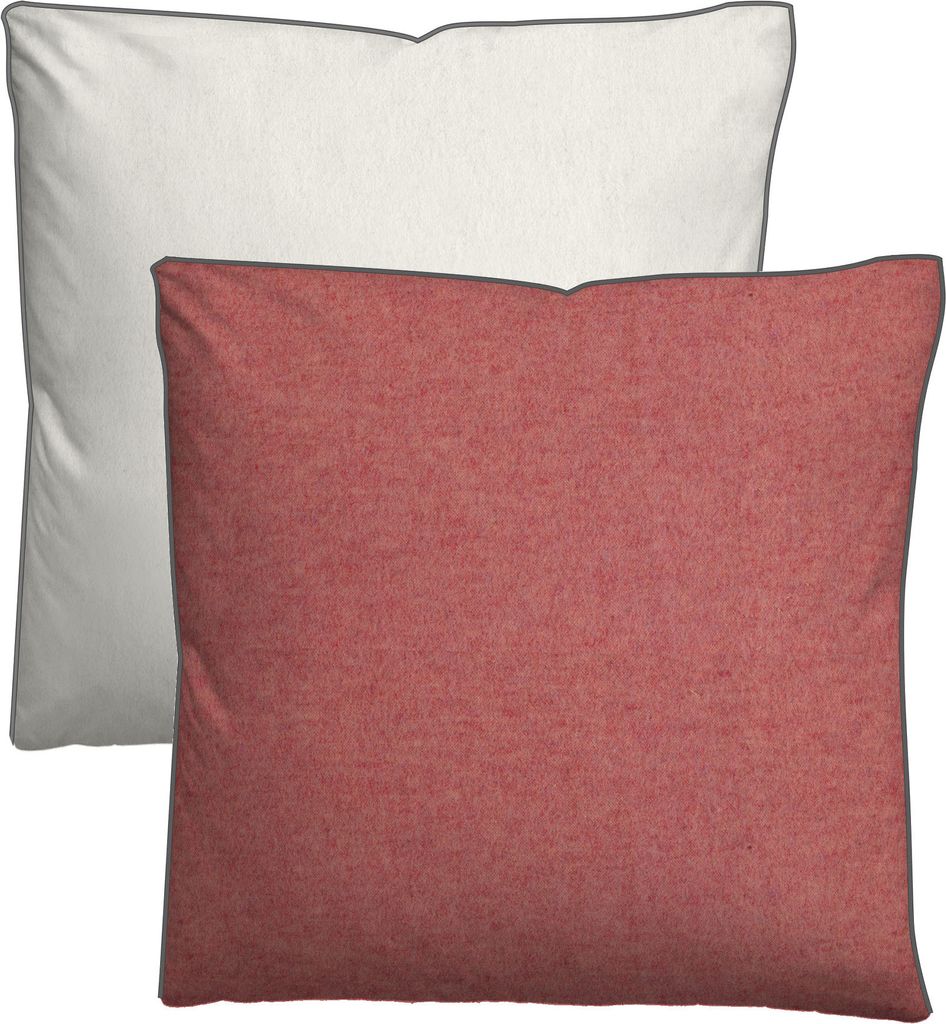 biberna Melange-Flanell Bettwäsche 0840500 MELANGE UNI color: chili, size: 1x 80x80 cm