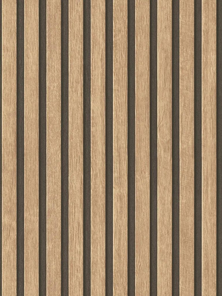 Tapete Holzoptik mit Paneel-Muster – Beige, Braun Produktbild 