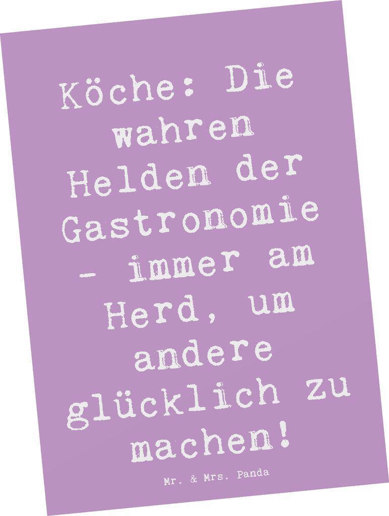 Mr. & Mrs. Panda Postkarte Spruch Koch Helden - Produktbild 