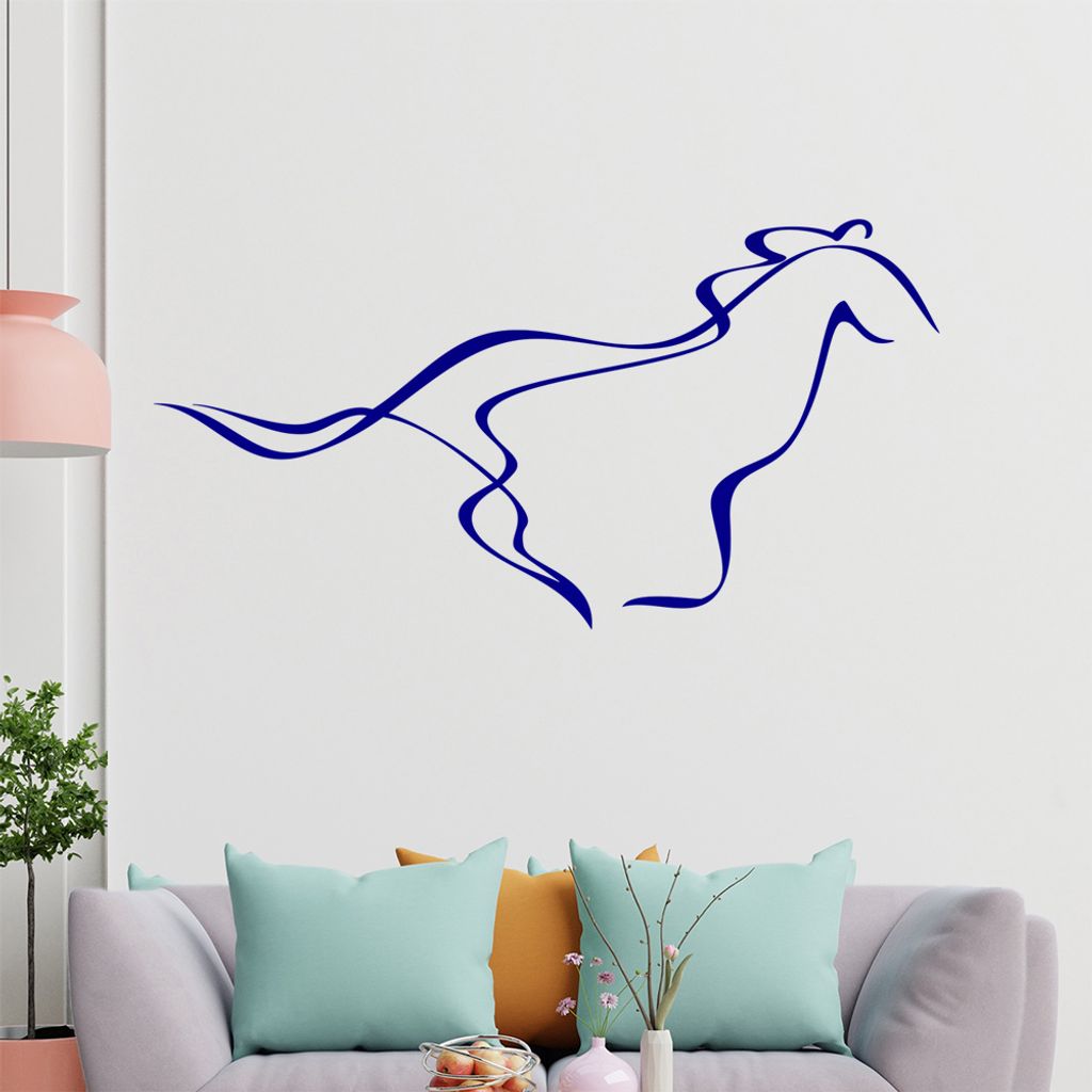 Pferd Linien Wandtattoo in 6 Größen - Wandaufkleber Wall Sticker - Dekoration, Küche, Wohnzimmer, Schlafzimmer, Badezimmer