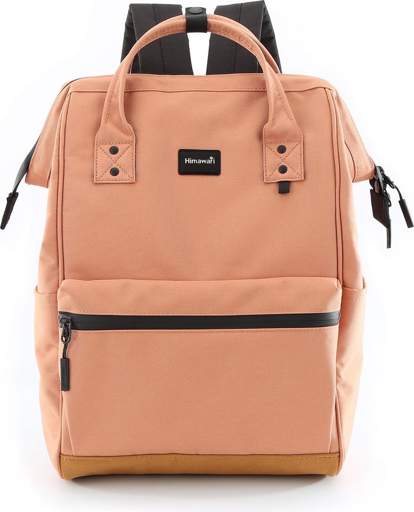 Himawari | Pfirsichfarbener Sportrucksack, aus wasserdichtem Stoff, Hellorange, 28x40x17 cm