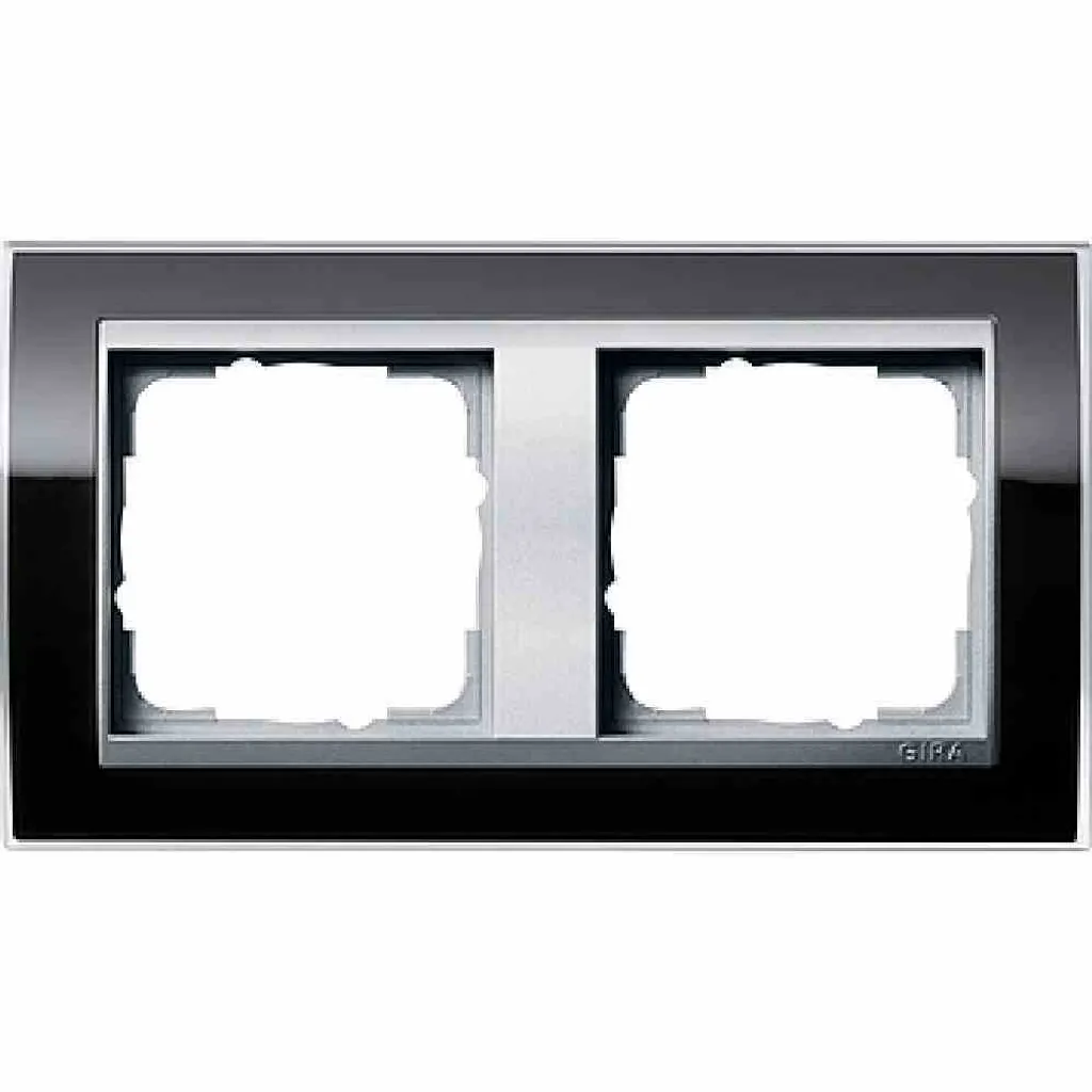 Plaque de finition double GIRA 0212736 pour Interrupteur Noir et Clair