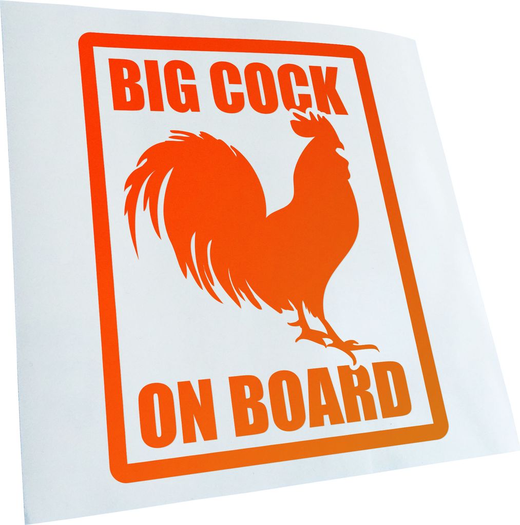Kiwistar - Autoaufkleber - Big Cock on board - Neonorange - 50x38cm - Aufkleber für Auto, Laptop, Fahrrad, LKW, Motorrad mehrfarbig JDM Decal Racing