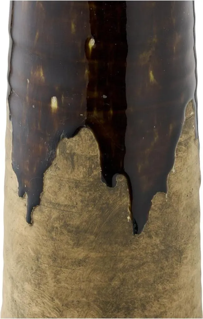 Vase Lykke Brun Mat - Déco Scandinave en Grès pour Bouquet de Fleurs Sèches