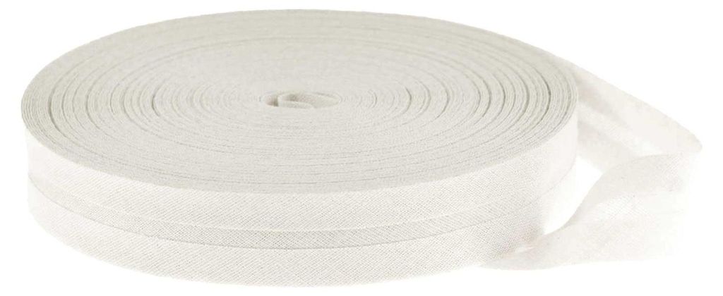 25m Schrägband Baumwolle Breite 20mm perlweiß