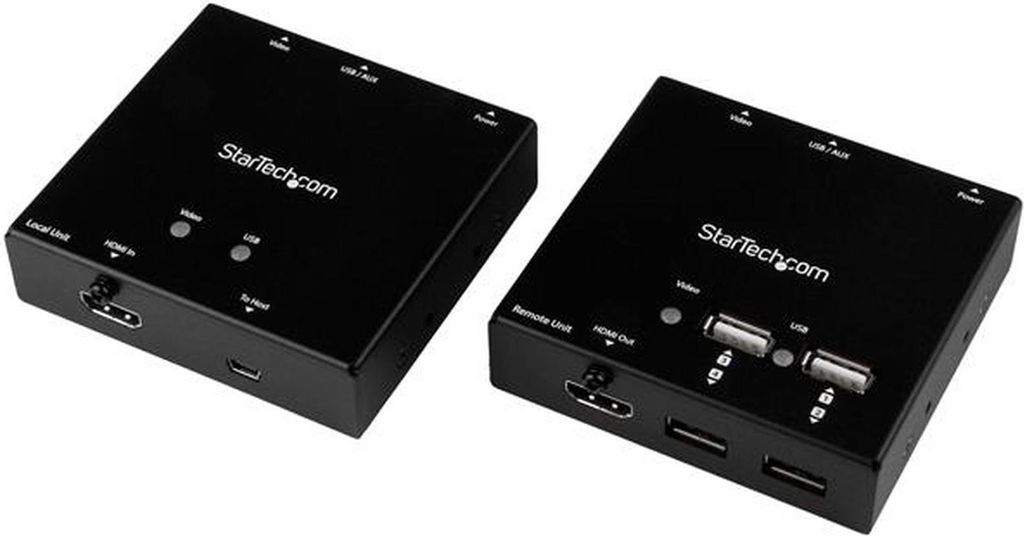 Startech.Com St121usbhd Hdmi Over Cat6 Extender With 4-Port Usb Hub, Remote Hdmi
