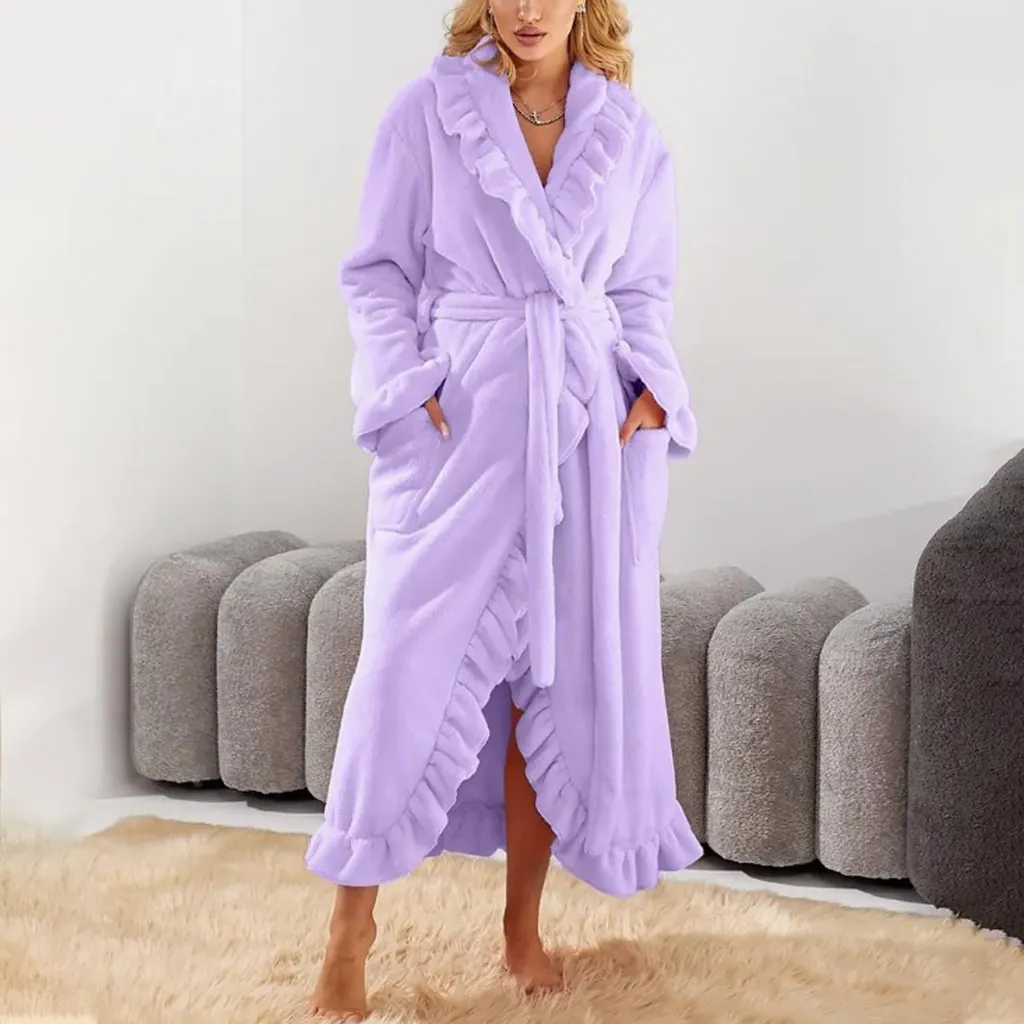 Accappatoio Viola Donna XL Lungo: Comfort Invernale di Lusso