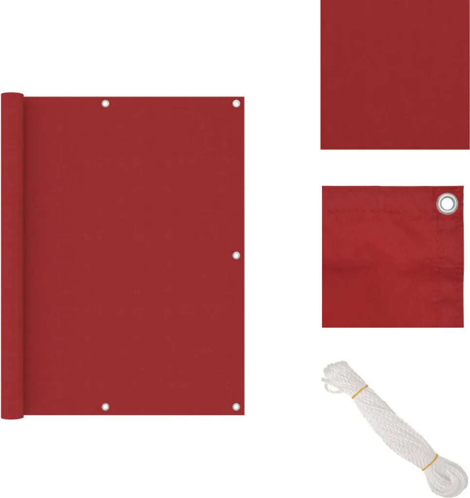 vidaXL Schermo privacy per balcone rosso 120x400 cm Tessuto Oxford - Ombrelloni e tende da sole