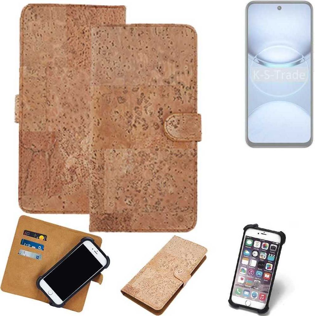 K-S-Trade Hülle kompatibel mit Tecno Spark 30 5G Kork Handyhülle Cover Schutzhülle TPU Case Bumper in Hellbraun, (1x)