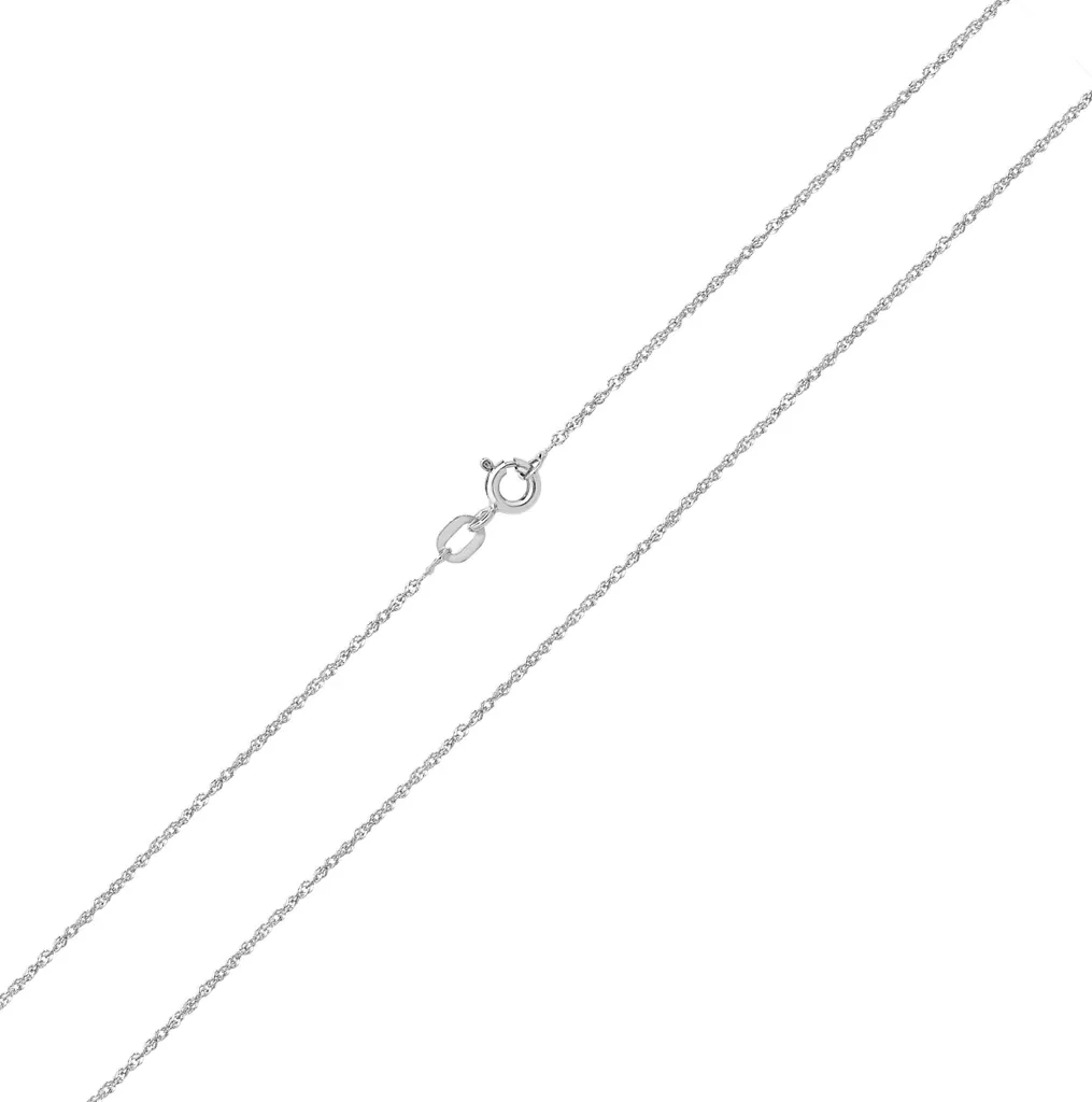 Chaine Double Courbe Femme Or Blanc 375/1000 - 41cm TRS19464L169KW