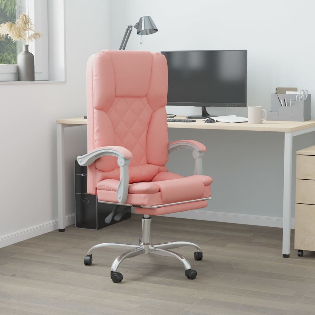 Praktischen Bürostuhl mit Massagefunktion Rosa Kunstleder - Bürostühle ,design Möbel 9892716 1parcel