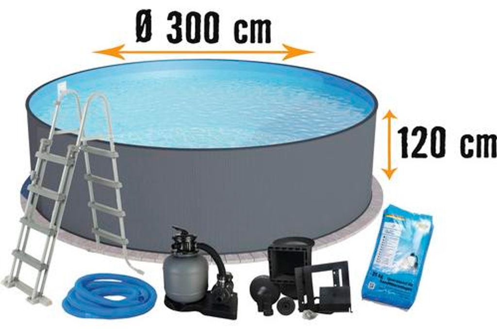 Aufstellpool Stahlwandpool-Set rund Ø 300 x 120 cm inkl. Produktbild 