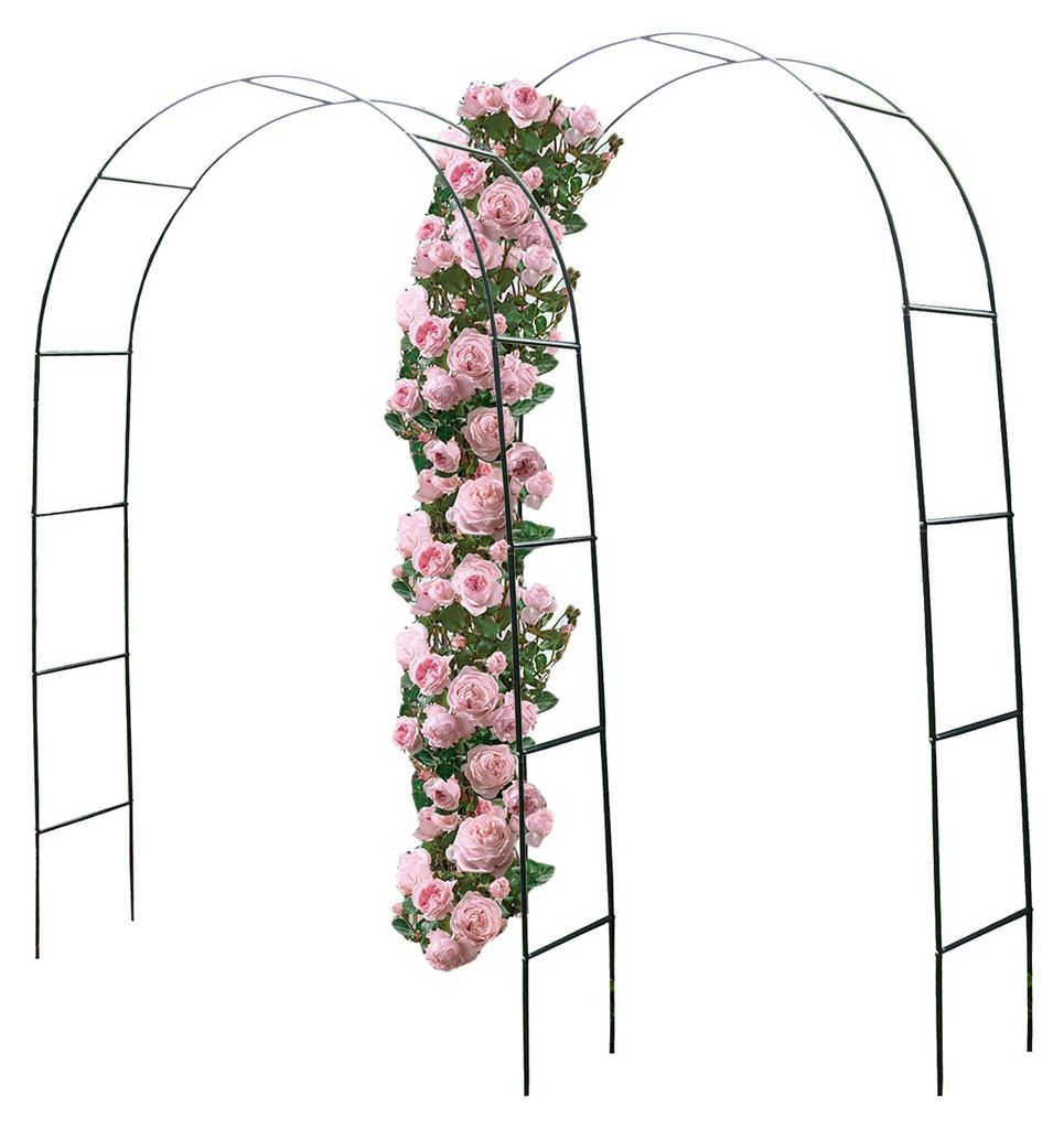 2'er Set Rosenbögen 240x140x36cm Metall Pergola Rankhilfe Produktbild 