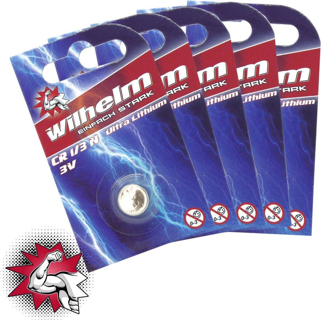 5 x WILHELM 1/3N 3V Photo Lithium CR1/3N DL1/3N Blister