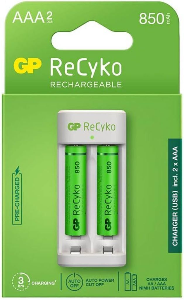 GP Batteries ReCyko, AA, AAA, 2 Stück(e), Akkus/Batterien enthalten