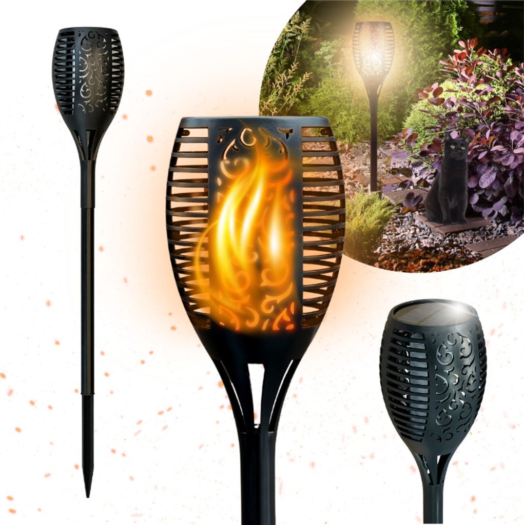 Große Solarlampe für den Garten LED 96, Fackel Produktbild 