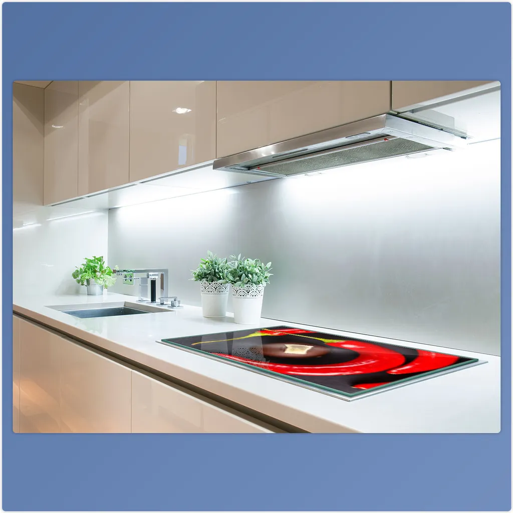 Copripiano Cottura In Vetroceramica 60x52 Cm – Rosso Paprika – Protezione Multiuso 5 In 1 Per Cucina