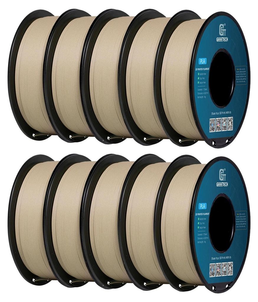 PLA Holzfilament - 3D-Druckerfilament - Durchmesser 1,75 mm - Gewicht 10 kg - Länge 343 m - Für FDM - Vakuumverpackt - Original-Holz