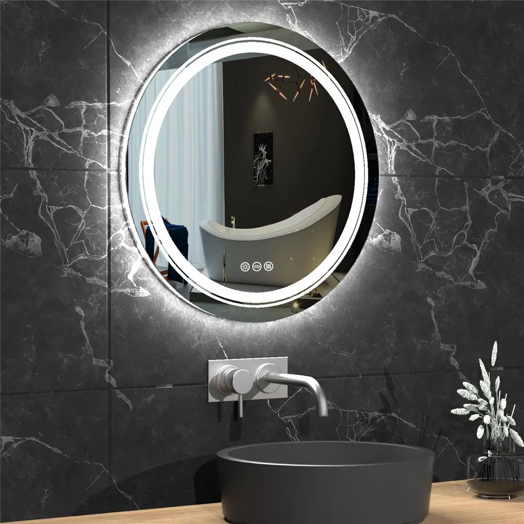 Miroir de Salle de Bain Lumineux LED 60 cm avec Fonction Antibuée