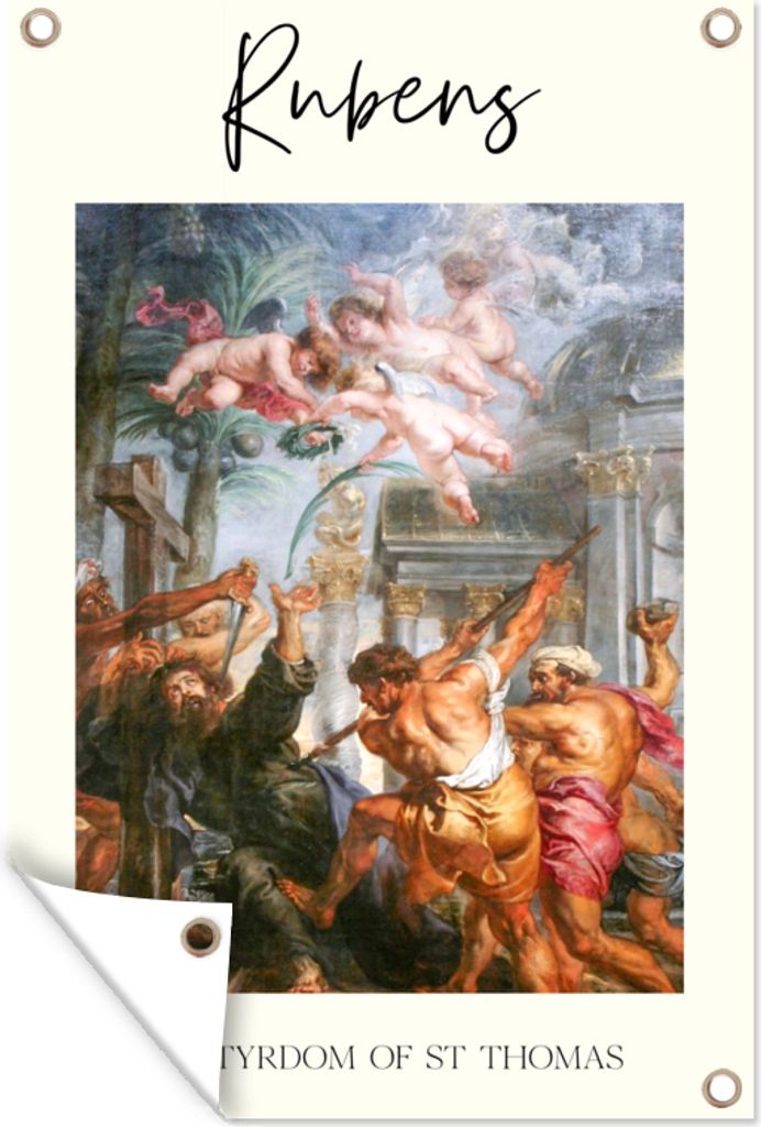 MuchoWow 40x60 cm Outdoor-Poster Gartendeko Sichtschutz Garten Poster für den Garten Malerei - Barock - Rubens